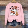 thumbnail image 4 of Hurxie Halloween Women Pumpkin Sweatshirt Funny Pumpkin Face Graphic Pullover Crewneck Long Sleeve Fall Shirts Top, 4 of 5