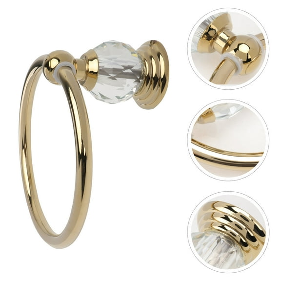 Huaq Gold crystal towel ring bathroom towel rack towel bar bathroom accessories (towel rack 1 pack)