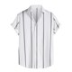 thumbnail image 1 of Camisa a rayas de un solo pecho con botones casuales para hombre Camisa hawaiana de manga corta Pompotops  oipoqjl48949, 1 of 9