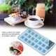 thumbnail image 5 of Molde de silicona para hacer cubitos de hielo, 21 cavidades, bandeja para molde de crema para pasteles con tapa, utensilios para hornear, cuadrado, azul Methold HA004768-02, 5 of 7