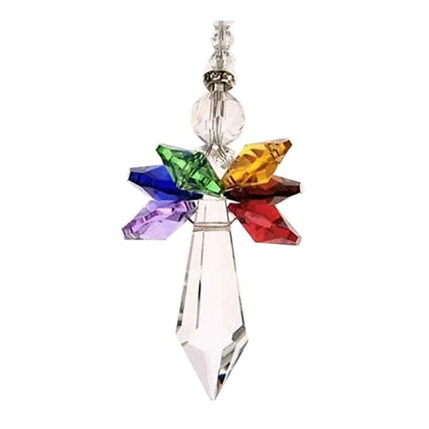 Crystal Angel Suncatcher Rainbow Maker Espejo Retrovisor Del Coche Adorno Colgante Amuleto De La Suerte Para La Decoración Del Hogar Del Coche Inevent HA037667-00
