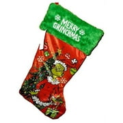 grinch Holiday Time 20in Christmas Hanging Stocking (Merry Grinchmas)