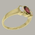 thumbnail image 3 of LBG British Made Real Solid 14k Yellow Gold Natural Garnet & Opal Womens Anniversary Ring - 33 size options - Size 6.25, 3 of 6