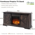 thumbnail image 6 of OKD Farmhouse Electric Fireplace TV Stand for TVs up to 65", Entertainment Center with Fireplace, Dark Rustic Oak, 6 of 7