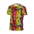 thumbnail image 5 of Rocae Colorful Tie Dye Stained Glass 1 for Men's Mesh Quick-Dry Short Sleeve Workout T-Shirt,Mens Crew Neck Tee Lightweight Soft Classic T Shirts X-Small, 5 of 9