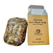 Herboganic Raw African Black Soap Bar - 100% Pure and Organic Natural Black African Soap, 6 oz
