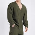 thumbnail image 4 of Men's Deep V Neck Jacket Lightweight Loose Windbreaker Casual Stylish Zipper Up Outerwear Coat with Pockets Army Green XXL, 4 of 9