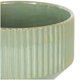 thumbnail image 4 of DecMode 10", 8", 7"W Wide Green Ceramic Planter with Linear Grooves and Tapered Bases (3 Count), 4 of 9