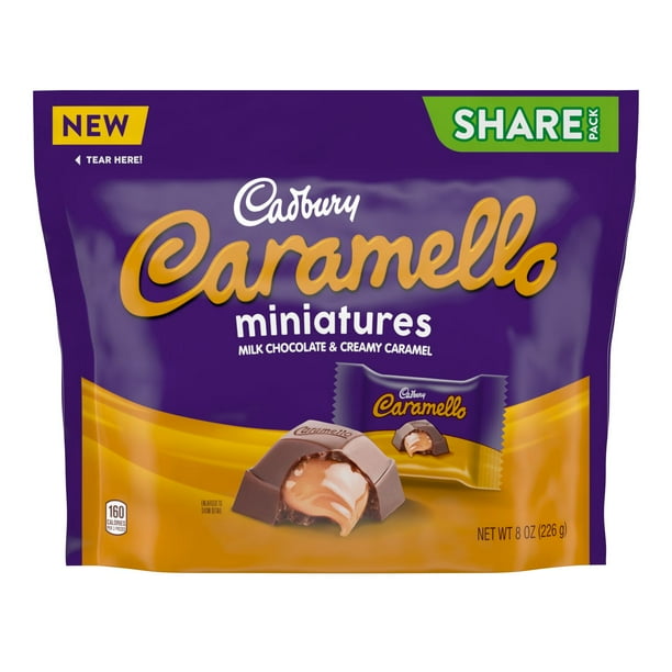 CADBURY, CARAMELLO Miniatures Milk Chocolate and Caramel Candy Bars