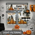 thumbnail image 4 of Halloween Gnome Kitchen Window Curtains and Valances Set 36 Inch, Pumpkin Buffalo Plaid Short Tier Curtain for Cafe Living Room Bathroom, Happy Halloween 3 Pieces Set Kitchen Decor, 4 of 6