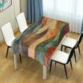 thumbnail image 4 of Yayeee Tablecloths 54" x 72" Rectangle Wrinkle Resistant Party Table Cover, Abstract Wavy Landscape, 4 of 8