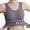 Grey, variant on Ladies Wide‑Shoulder‑Strap Yoga Crop‑Top Bra Elastic Ribbed Fabric Casual Sport Layering Vest