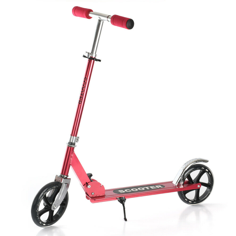 Details about  / Big Wheels Kick Scooter Adult 220lbs Commuters Ride On Foldable Adjustable Red