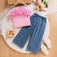thumbnail image 6 of Outfits for Girls 2 Piece Solid Print Square Neck Sleeveless Tank Top And Wide Leg Trousers Daily Wear Baby Girls' Clothing Sets 2 Years-3 Years, 6 of 9