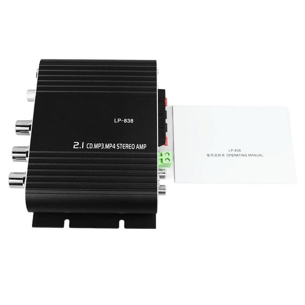 Amplificador de sonido Nikou Receptor estéreo 2.1 canales Aleación de aluminio negro