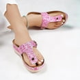 thumbnail image 4 of GUOBIOZIY Sandals for Women Comfy Wedge Womens Flip Flops Arch Support Slides Floral Stud Thong Sandal Beach Casual(Hot Pink,9), 4 of 7