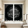 thumbnail image 7 of 2 Pack 2D Printed Kitchen Curtain 28x47 Inches, Washable Decorative Short Curtain Pair with Rod Pocket, Window Curtain for Kitchen Bedroom Bathroom, 7 of 7