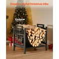 thumbnail image 6 of VEVOR Indoor Firewood Rack, 1.5 ft Curved Log Holder with Canvas Carrier,40lb Weight Capacity Wood Storage Stand,Powder-Coated Steel Firewood Holder, HeavyDuty Wood Pile Stacker Rack for Fireplace, 6 of 9