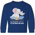 thumbnail image 3 of Inktastic My Babysitter Loves me to the Moon and Back Elephant Family Long Sleeve Youth T-Shirt, 3 of 5