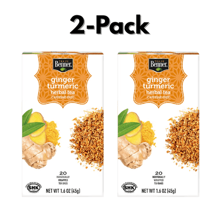 2 PK Benner Ginger Turmeric Herbal Tea Bags