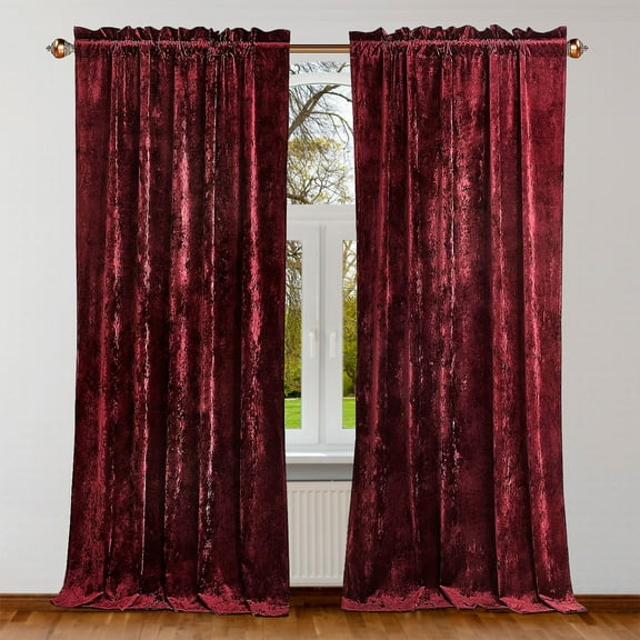The Cozy Creation Maroon Luxurious Crushed Velvet Curtains for Living Room Bedroom, Velvet Fabric Sample, Teal, 12" W x 12" L