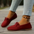 thumbnail image 2 of YLYL Women's Suede Penny Loafers Round Toe Fashion Casual Slip on Business Work Dress Flat Shoes, 2 of 9