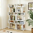 thumbnail image 2 of Gymax 2PCS 6-tier Storage Bookshelf Tall Display Shelf w/ Anti-toppling Kits White, 2 of 10