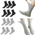 thumbnail image 2 of 3 Pair Extra Loose Ankle Socks Not Binding Wide Top Stretched Cotton Socks for Women Mens, 2 of 8