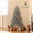 thumbnail image 2 of Patiojoy 5 FT Artificial Christmas Tree Pre-lit Xmas Tree with  Branch Tips LED Lights Silver Tinsel Leaves, 2 of 9