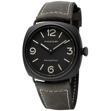 Panerai Radiomir Black Seal Panerai Men's Radiomir 45mm Black Leather Band Ceramic Case Sapphire Crystal Mechanical Watch PAM00643 ()