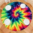 thumbnail image 2 of Rainbow Tie Dye Mandala Pattern Round Fitted Tablecloth with Elastic Edge,Dining Table Cover Waterproof,Outdoor Round Tablecloth for Camping,Dining,Indoor and Outdoor, 2 of 7