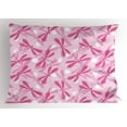 thumbnail image 1 of Dragonfly Pillow Sham Vibrant Spring Theme Beauty Pattern with Winged Inspirational Insect Image, Decorative Standard Queen Size Printed Pillowcase, 30 X 20 Inches, Fuchsia Baby Pink, by Ambesonne, 1 of 2