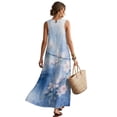 thumbnail image 2 of Xixirimido Watercolor Floral Blue Print Women Maxi Dresses Casual Summer Dresses Tank Long Flowy Sleeveless Sundresses with Pockets Beach Vacation Outfits, XX-Large, 2 of 7
