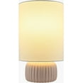 thumbnail image 4 of Livabliss Table Lamps, 15" Vadso Traditional Bedside Nightstand Table Lamp for Bedroom Living Room Office, Pink Body with White Cream Shade (15"H x 8"W x 8"D), 4 of 6