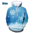 thumbnail image 3 of Sudadera con capucha con estampado 3D de copos de nieve navideños de invierno para hombre y mujer, informal, moderna, unisex, 3 of 5