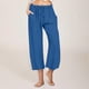 thumbnail image 2 of Pantalones de Cintura Elástica de Pierna Ancha para las Mujeres, Cordón de Lino Casual, Pantalones Recortados para las Mujeres, 2 of 7
