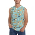 thumbnail image 1 of Fotbe Cute Dogs Corgi Men's Camiseta sin Mangas Estampada para Hombres, Playera Casual para Gimnasio, Entrenamiento, Playa-Medium, 1 of 7
