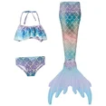 thumbnail image 1 of Kids Mermaid Tail Swimsuit Bikini Princess Cosplay Costume Quick-Dry Swimwear, 1 of 7