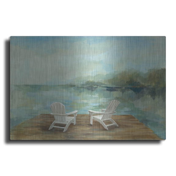 Luxe Metal Art 'Lakeside Retreat I no Wood' by Silvia Vassileva, Metal Wall Art, 36" x 24"