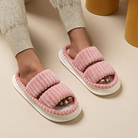 Casual Platform Slippers Women Home Elegant Designer Shoes Girls House Fashion Popular Slippers Flats Indoor Open Toe Large Size