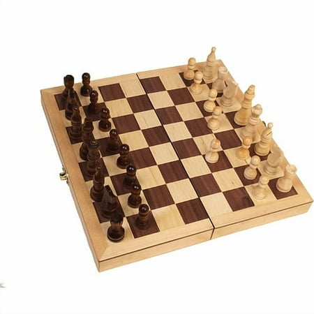 Classic Games Collection Inlaid Wood Chess Set With 3" King