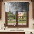 thumbnail image 6 of Black Grey Ombre Curtain Valances for Windows, Kitchen Valance Window Treatments Panel 2 Pack, Coastal Beach Modern Abstract Art Rod Pocket Short Curtains for Bathroom Bedroom 42 x 12 Inch, 6 of 8