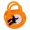 Orange, variant on BinKFF Halloween Candy Bags with Scalloped Handles, Halloween Party Favor Bags, Trick or Treat Goodie Bags, Witch Silhouette Hand‑held Pail, Reusable Handbag for Holiday Gathering