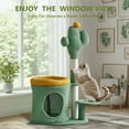 thumbnail image 5 of ABSOKE 32" Cat Tree,Cat Tower with Cactus Cat Scratching Post,Cozy Cat House for Indoor Cats,Green, 5 of 8