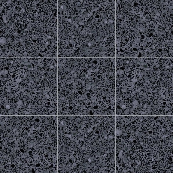 The Tile Life Terrazzo 8" x 8" Grafito Blue Matte Porcelain Floor and Wall Tile Case of 25