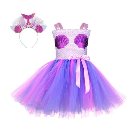 

Kids Child Baby Girls Princess Pageant Dress Sleeveless Party Patchwork Tutu Dresses With Headband Set 2PCS