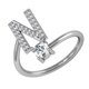 thumbnail image 2 of Jumpingount Cobre Mayúscula Anillo abierto Diamante de imitación Anillos ajustables Interior Exterior Maquillaje Joyería Cumpleaños Regalos de Type3 NO3, 2 of 5