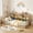 Natural, variant on Guqiart Twin Montessori Floor Bed for Toddlers, Wooden Kids Bed with Book Rack Storage, Safety Guardrails & Bedside Shelves, 2-in-1 Toddler Bed Frame, White