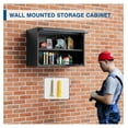 thumbnail image 6 of Metal Storage Cabinet Black&Gray Wall Cabinets with Shelf and Locking Door - Wall Mounted Storage Cabinet for Garage Warehouse Home Office - Assembly Required, 6 of 9