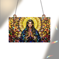 thumbnail image 6 of 89Bloom Our Lady of Guadalupe Stained Glass Hologram Ornament, Stained Glass Suncatcher Ornaments Home Decor, Holographic Ornaments, 6 of 7